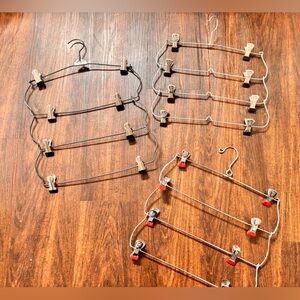 Set of 3 Metal Skirt/Pant Hangers with Clips